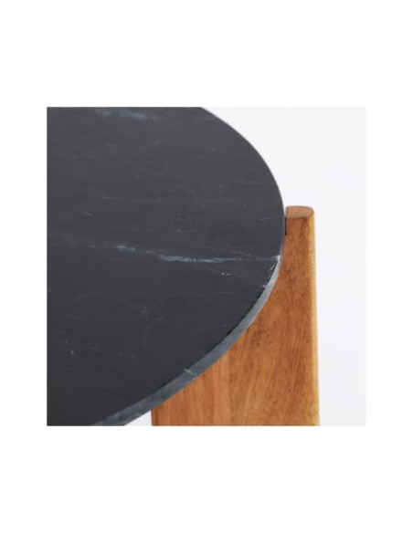 Mesa de Centro VALIGNY, Mármol / Negro, Marrón - Kodu Home Design