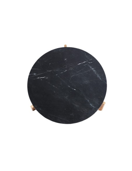 Mesa de Centro VALIGNY, Mármol / Negro, Marrón - Kodu Home Design