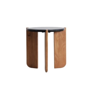 Mesa Auxiliar VALIGNY, Mármol / Negro, Marrón - Kodu Home...