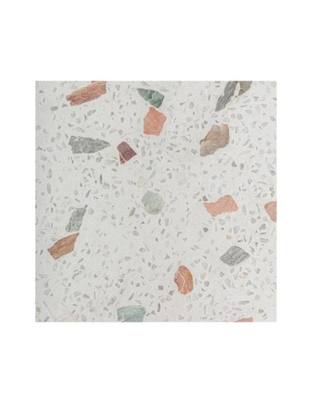 Mesa de Comedor LAUTREC Ø120 cm, Terrazo / Blanco, Marrón - Kodu Home Design