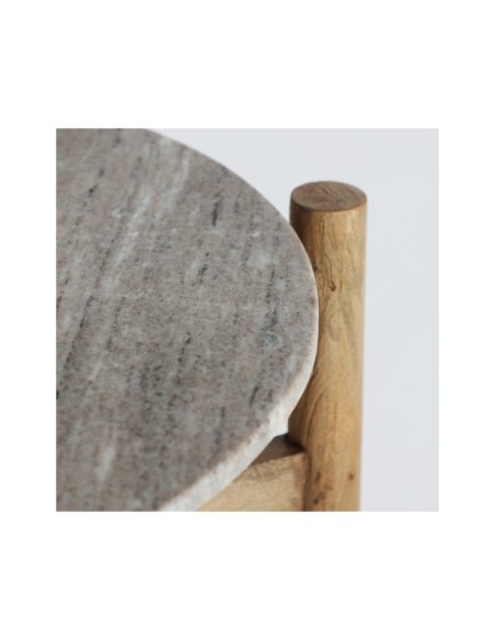 Mesa de Centro LACAUNE, Mármol / Gris, Marrón - Kodu Home Design