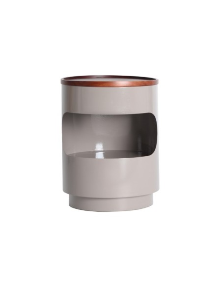 Mesita de Noche NOA, Hierro / Gris, Marrón - Kodu Home Design