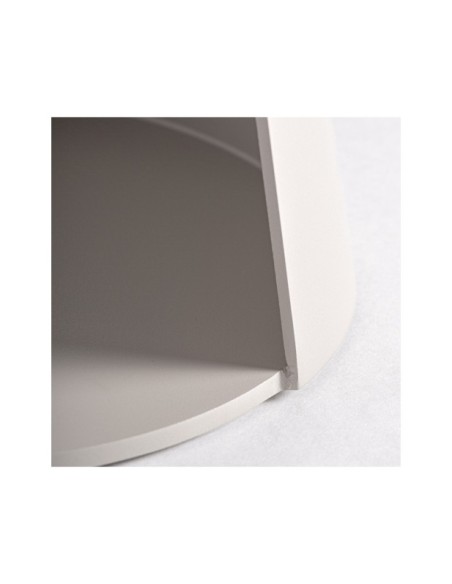 Mesa Auxiliar WENGEN Ø40x48 cm, Aluminio / Beige - Kodu Home Design