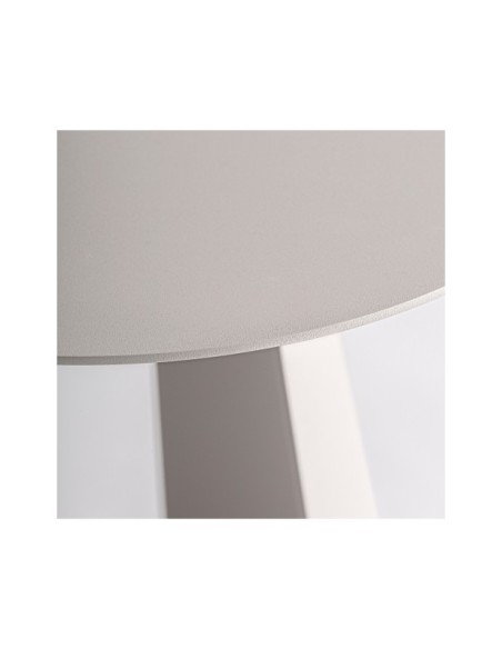 Mesa Auxiliar WENGEN Ø40x48 cm, Aluminio / Beige - Kodu Home Design