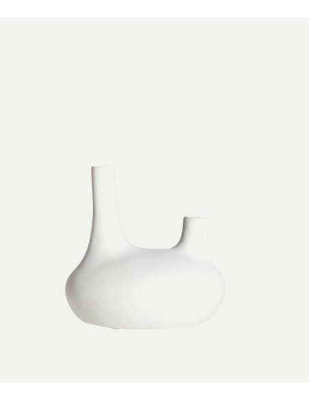 Jarrón ZICK, Cerámica / Blanco - Kodu Home Design