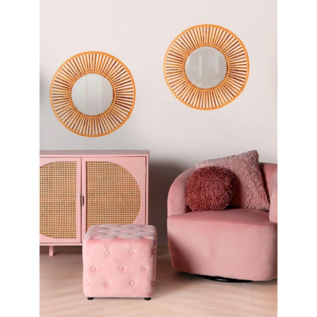 Espejo ARTEAGA Ø60 cm, Bambú / Marrón...