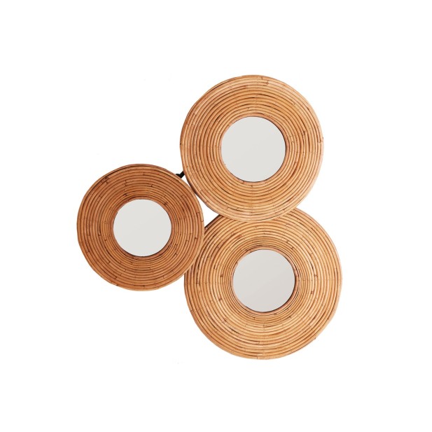 Espejo ASHER 72x64 cm, Bambú / Marrón...