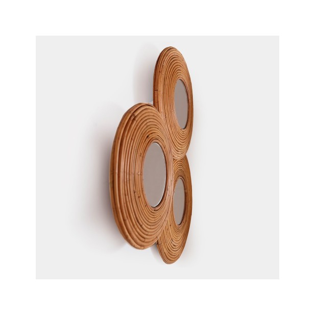 Espejo ASHER 72x64 cm, Bambú / Marrón...