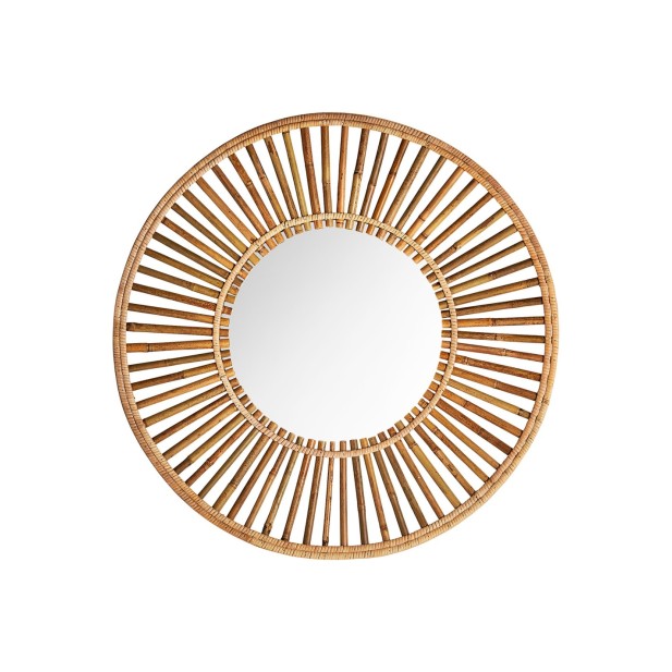 Espejo ARTEAGA Ø90 cm, Bambú / Marrón...