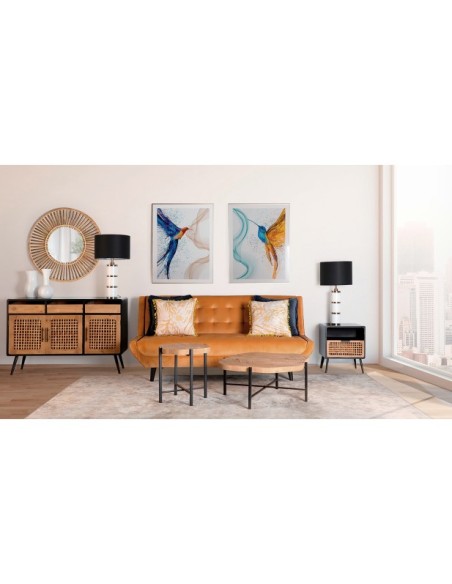 Espejo ARTEAGA Ø90 cm, Bambú / Marrón - Kodu Home Design