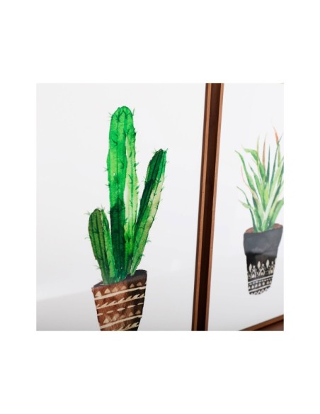 Set 3 Cuadros ELA 60x80 cm, Metacrilato / Verde, Marrón Claro - Kodu Home Design