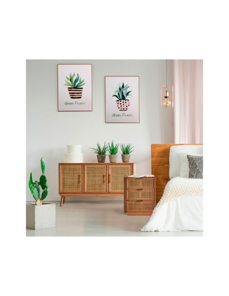 Set 3 Cuadros ELA 60x80 cm, Metacrilato / Verde, Marrón Claro - Kodu Home Design