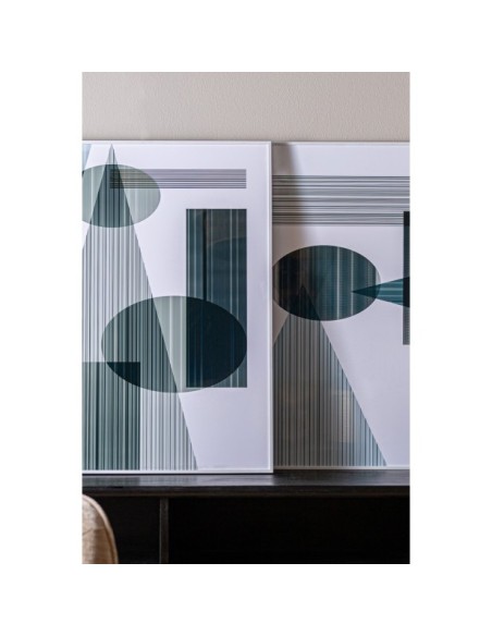 Set 2 Cuadros MELKA 80x80 cm, DM / Blanco, Multicolor - Kodu Home Design