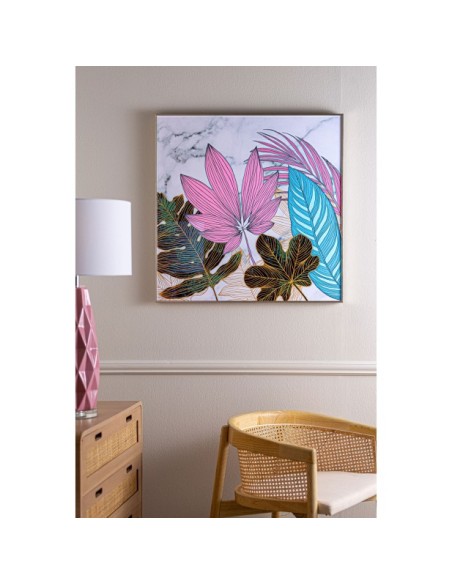 Set 2 Cuadros ZALI 80x80 cm, DM / Marrón Claro, Multicolor - Kodu Home Design