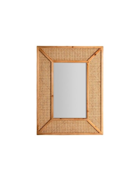 Espejo ZETEL 60x80 cm, Ratán / Marrón - Kodu Home Design