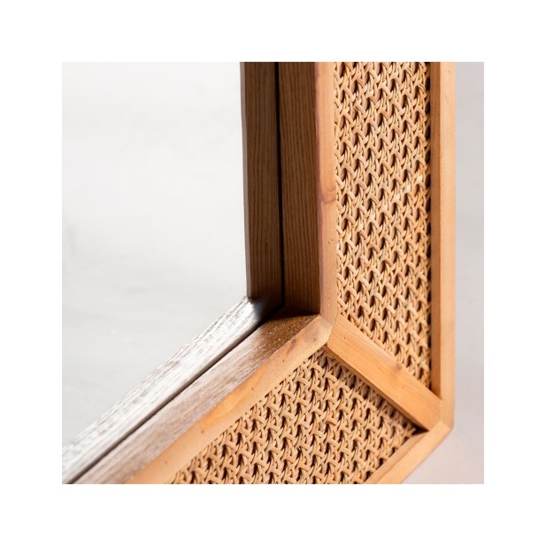 Espejo ZETEL 60x80 cm, Ratán / Marrón...