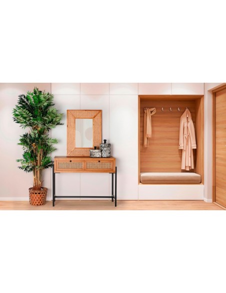 Espejo ZETEL 60x80 cm, Ratán / Marrón - Kodu Home Design