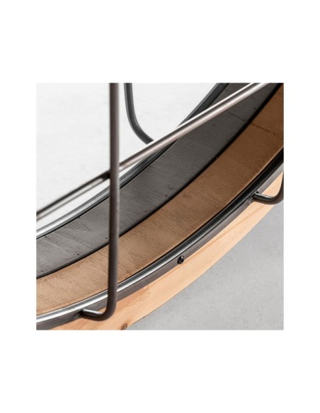 Espejo LONGFORD Ø105 cm, Madera / Marrón, Gris - Kodu Home Design