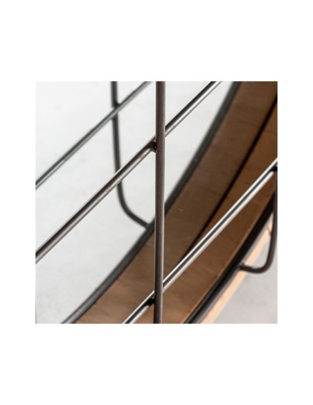 Espejo LONGFORD Ø105 cm, Madera / Marrón, Gris - Kodu Home Design