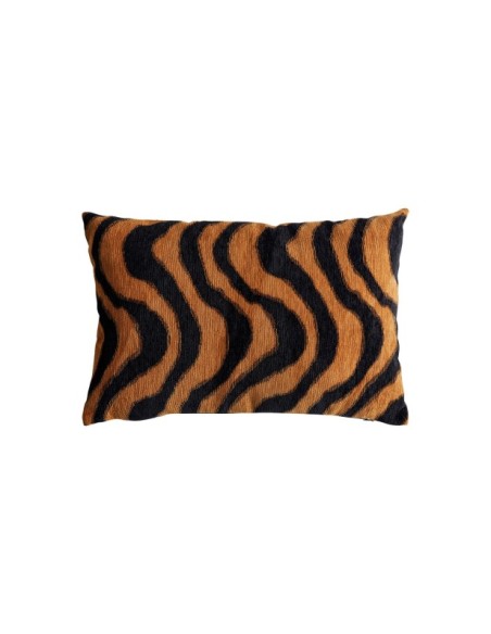 Cojín TIGRE 42x26 cm, Chenilla / Negro, Marrón - Kodu Home Design