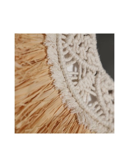 Espejo KASSES Ø45 cm, Rafia / Marrón - Kodu Home Design