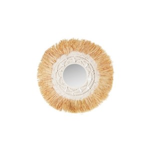 Espejo KASSES Ø43 cm, Rafia / Marrón - Kodu Home Design