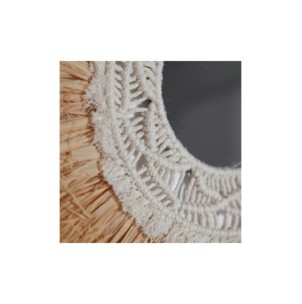 Espejo KASSES Ø43 cm, Rafia / Marrón - Kodu Home Design 2