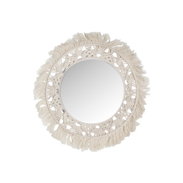 Espejo ALAYOR Ø45 cm, Cuerda / Blanco...