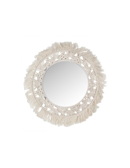 Espejo ALAYOR Ø45 cm, Cuerda / Blanco - Kodu Home Design