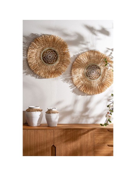 Decoración de Pared KASSES Ø61 cm, Fibra Natural / Marrón - Kodu Home Design