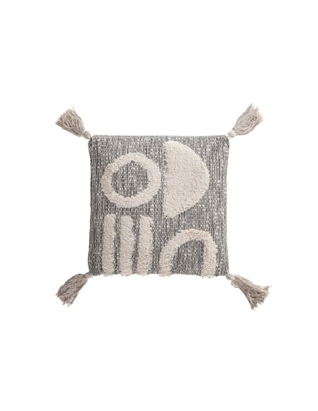 Cojín ANYA 45x45 cm, Algodón / Blanco, Negro - Kodu Home Design