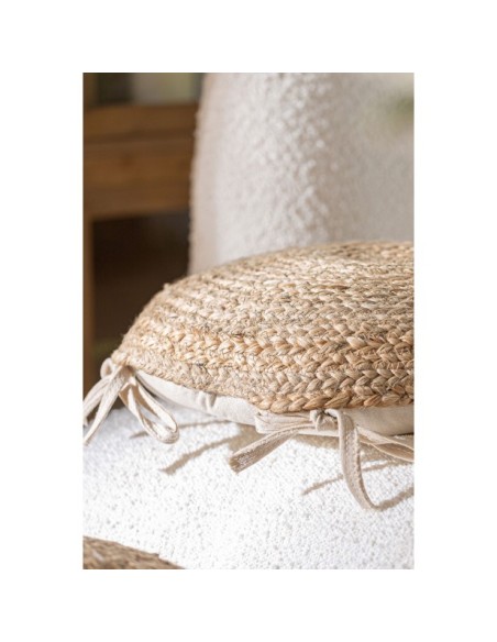 Cojín THIESI 37x38 cm, Yute / Marrón - Kodu Home Design
