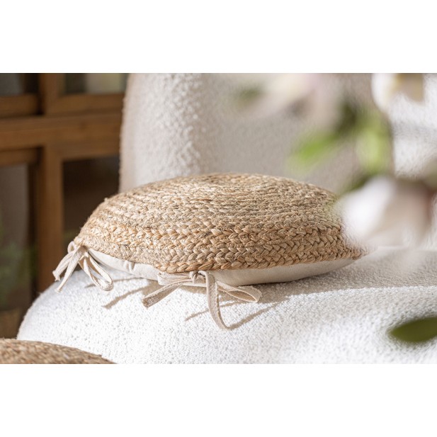 Cojín THIESI 37x38 cm, Yute / Marrón...