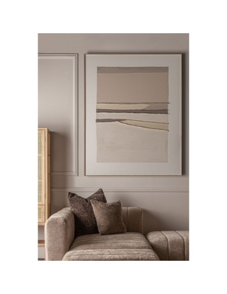 Cuadro VALERIA 120x150 cm, Lienzo / Beige, Marrón Claro - Kodu Home Design