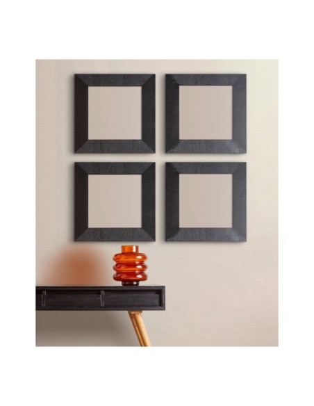 Espejo KILDE 59x59 cm, Madera / Negro - Kodu Home Design