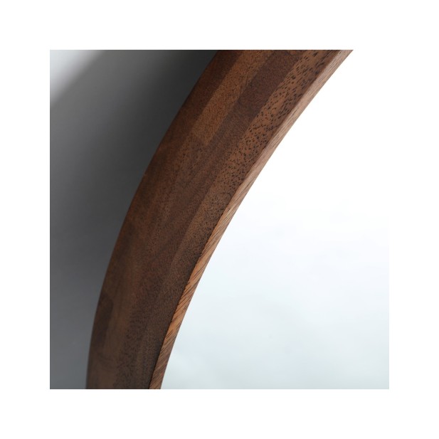 Espejo LUBECA Ø80 cm, Madera / Marrón...
