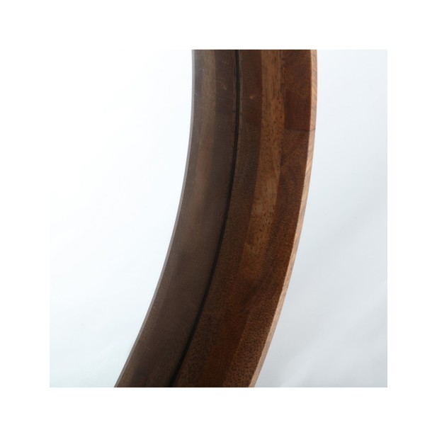 Espejo LUBECA Ø80 cm, Madera / Marrón...