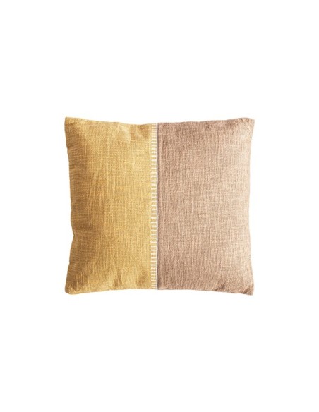 Cojín MIREIA 45x45 cm, Algodón / Amarillo, Beige - Kodu Home Design