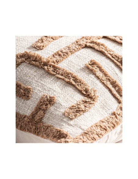 Cojín BRENDA 45x45 cm, Algodón / Beige, Marrón - Kodu Home Design