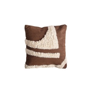 Cojín SAHUN 45x45 cm, Algodón / Beige, Marrón - Kodu Home...