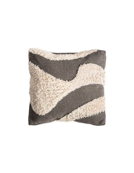 Cojín SAHUN 45x45 cm, Algodón / Blanco Roto, Gris - Kodu Home Design