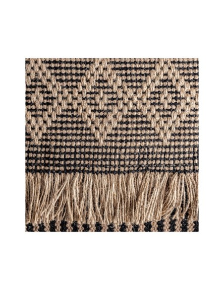 Cojín BLAHIR 45x45 cm, Yute / Marrón Claro, Negro - Kodu Home Design