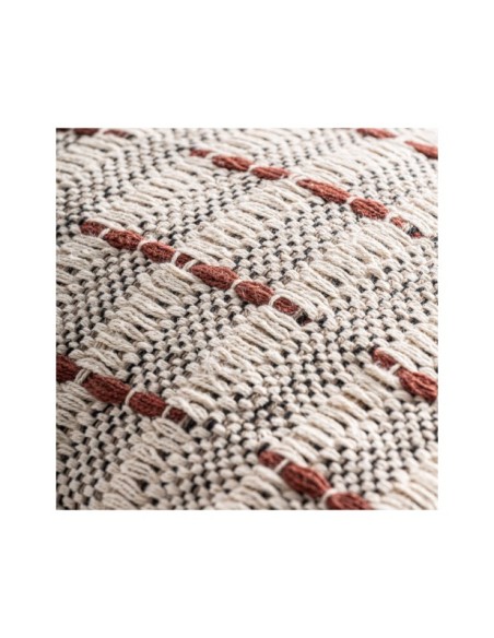 Cojín HALENA 60x40 cm, Algodón / Blanco Roto, Terracota - Kodu Home Design