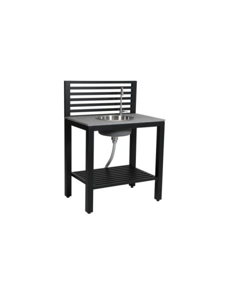 Cocina Exterior BELLAC Grifo + Fregadero, Negro / Gris - Brafab