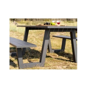 Set de Picnic (Mesa + 2 Bancos) BOLID, Aluminio Gris... 2