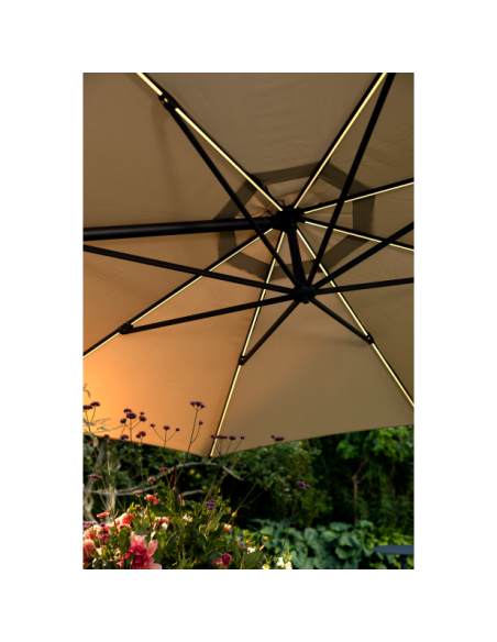 Sombrilla CILENTO Ø350 cm, Gris Claro / Caqui - Brafab