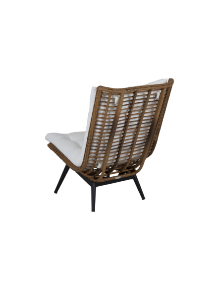 Sillón Exterior COVELO, Ratán Sintético / Natural / Blanco - Brafab