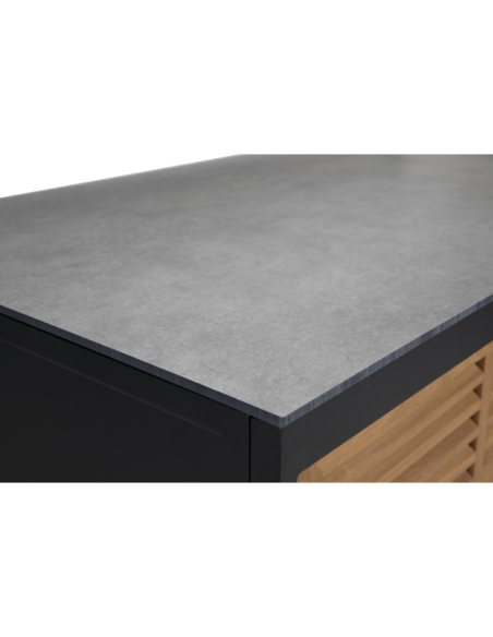 Cocina Exterior FORNAX Módulo Esquina, Aluminio / Teca Natural / Negro - Brafab