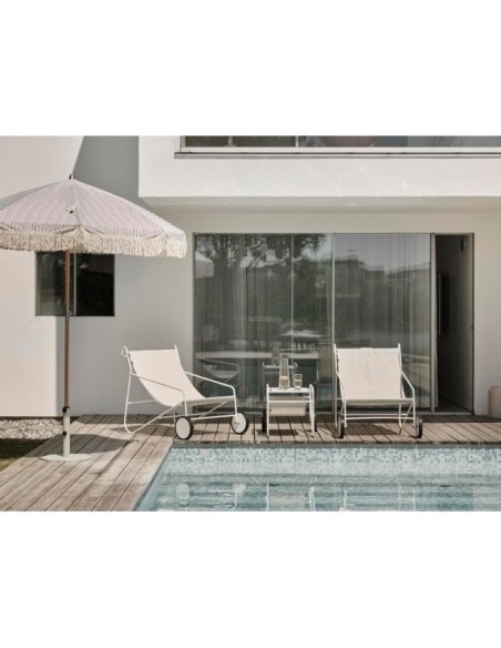 Sombrilla GATSBY 180 cm, A Rayas / Natural / Gris - Brafab