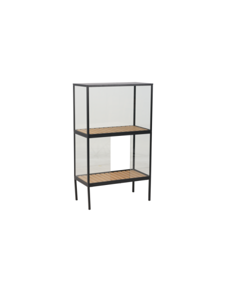 Vitrina Invernadero Ext GROWER GREENS Alto 137 cm, Metal Negro / Natural - Brafab